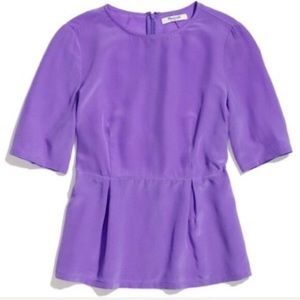 Madewell silk peplum top